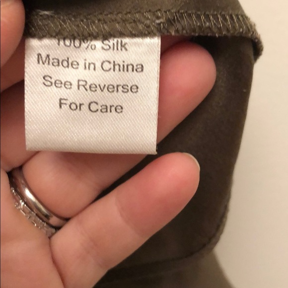 Olive green Parker silk blouse - Picture 3 of 3